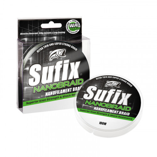 Леска плетеная SUFIX Nano Braid зеленый камуфляж 100 м 0.04 мм 2.8 кг